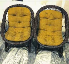 Bamboo wooden chair set