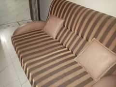 Sofa Two Seater with 2 small Leather Cushions