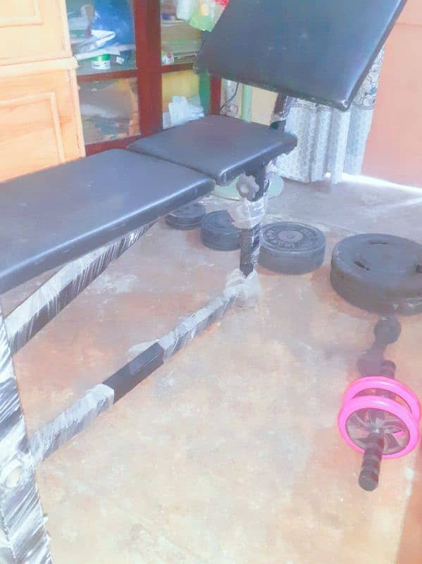 Multiple Gym bench, weight plates , Dumbells 2