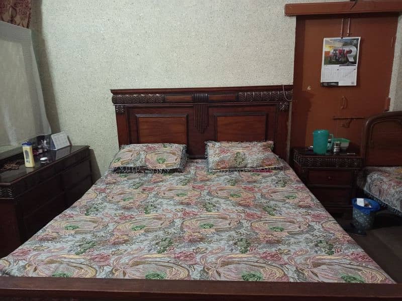 Bed with mattress dressing table and side table for sale 2