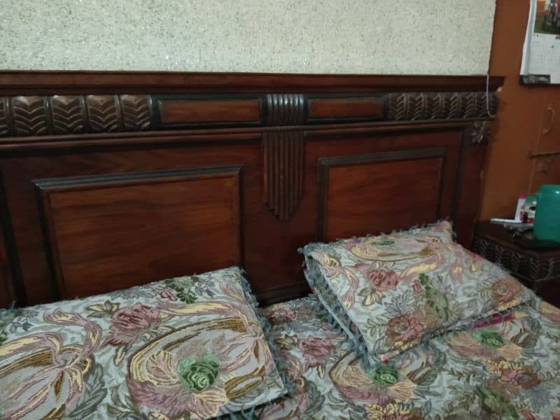 Bed with mattress dressing table and side table for sale 3