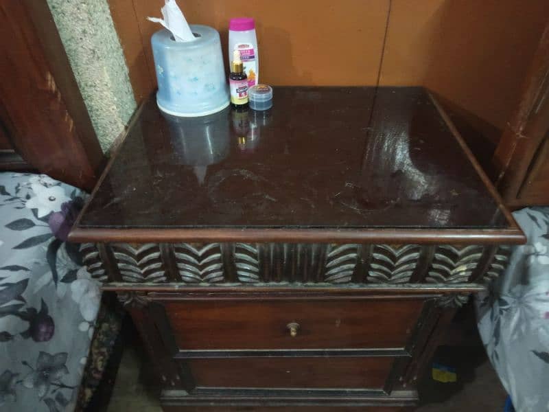 Bed with mattress dressing table and side table for sale 6