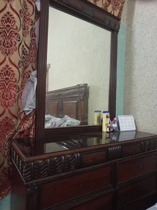 Bed with mattress dressing table and side table for sale 9