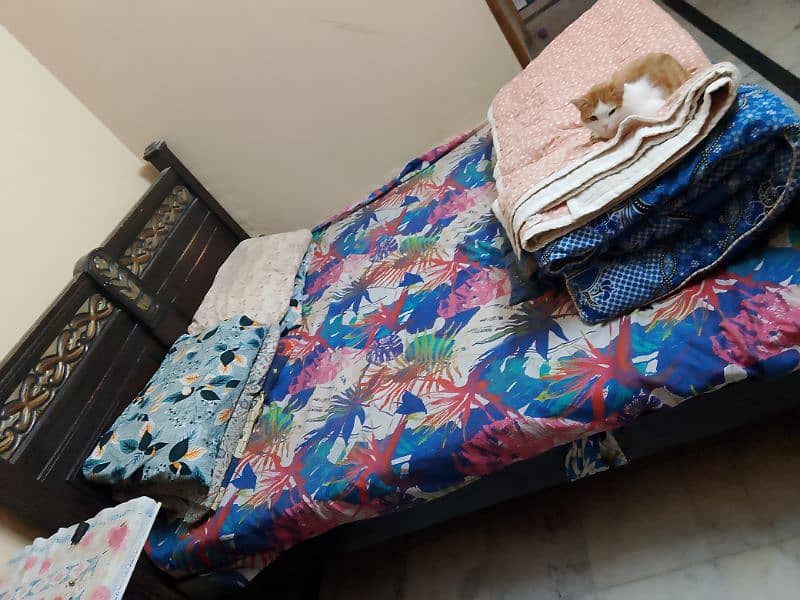 FULL WOODEN DOUBLE BED WITH MATRESS ONLY WHATSAPP 03347444954 0