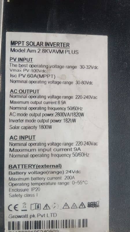 solar inverter 1800 Watt pv 1