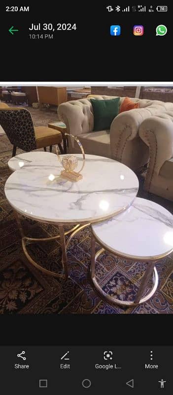 Center table/Nesting Tabl /Marble table/Coffee table/Round table 2