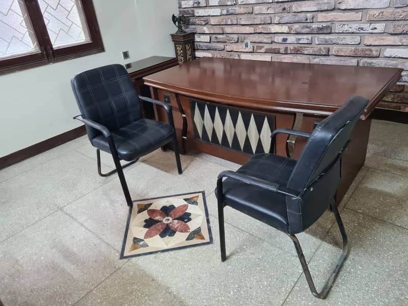 Office Executive Table with Two Chairs 2