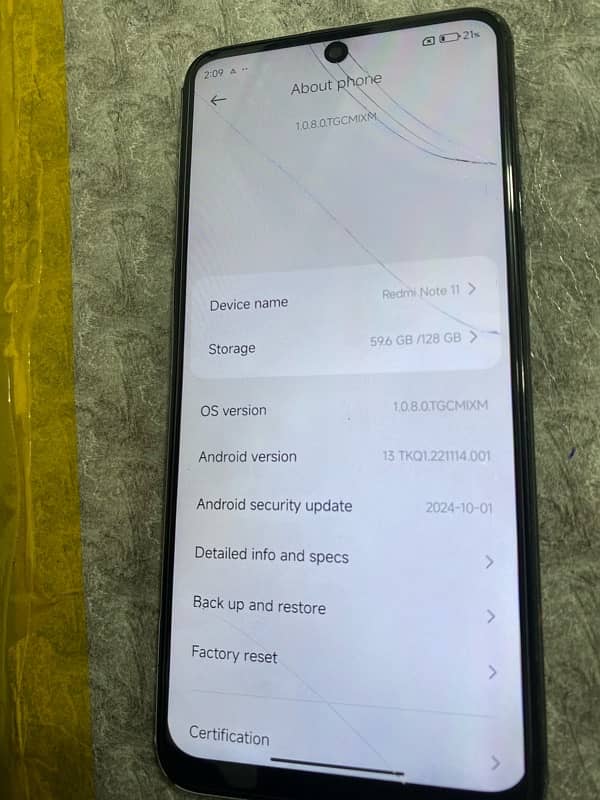 Redmi Note11 6/128 with complete box 0