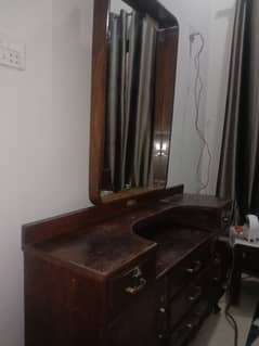 Very strong old wooden Dressing Table with mirror