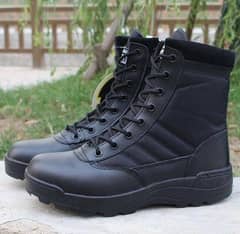 Men’s Long Army Boots, Black Swat