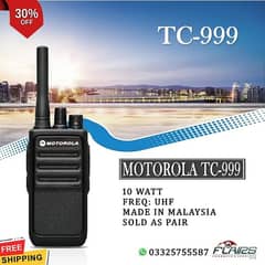 Motorola TC-999 walkie talkies 10Watt, Dual band radio pair long ran