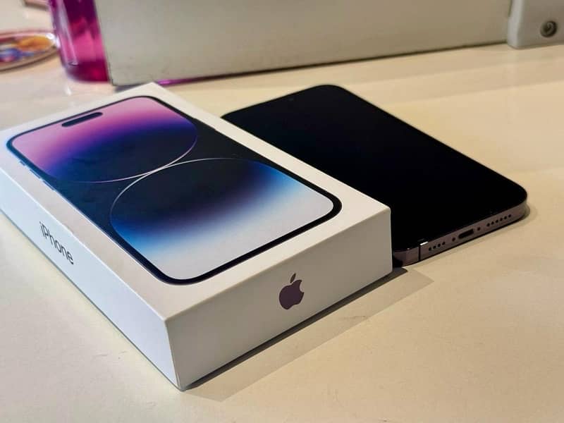 IPHONE 14 PRO MAX 128 GB PTA APPROVED WITH BOX AND CABLE, PURPLE COLOR 1