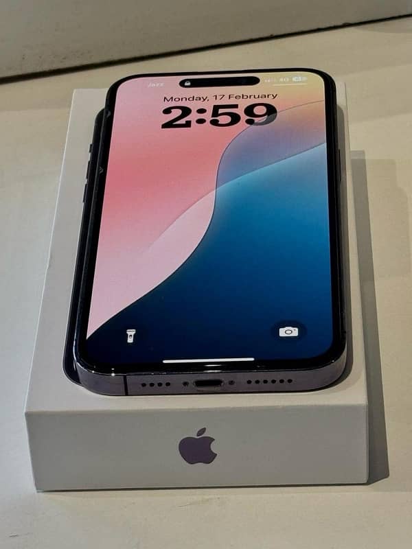 IPHONE 14 PRO MAX 128 GB PTA APPROVED WITH BOX AND CABLE, PURPLE COLOR 3