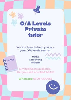 O/A levels tuitions for those who want to ace!!