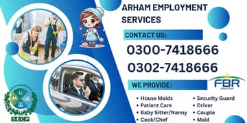 House maid , Maids , Baby Sitter ,  Couple , Driver , Patient care