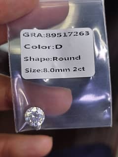 Natural Moissanite Stone 2 Carat