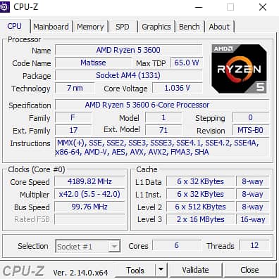 Ryzen 5 3600, with box and stock cooler 2