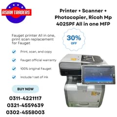 Printer + Scanner + Photocopier, Ricoh Mp 402SPF All in one MFP