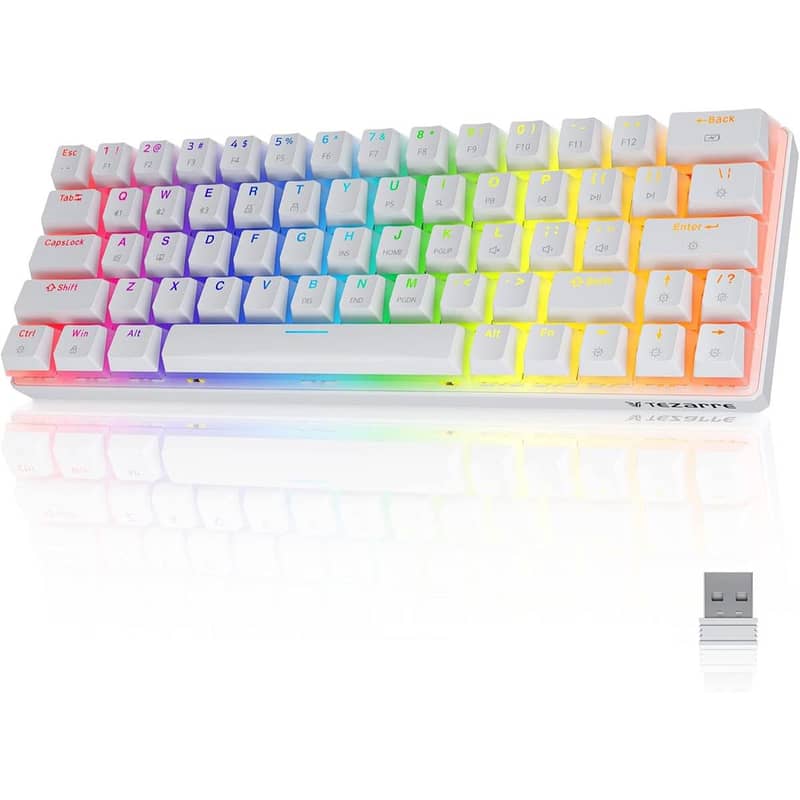 Tezarre TK-63 Pro Hotswappable Full RGB Wireless 60% Rechargesable KB 7