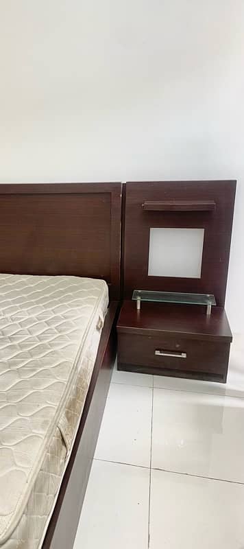 Wood Bed with 2 side tables 1