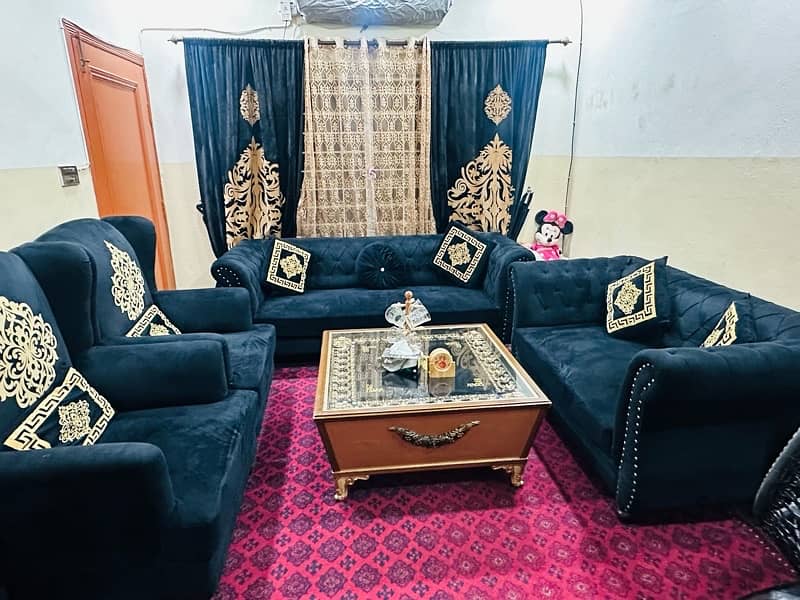 Black 7 seater sofa set 2