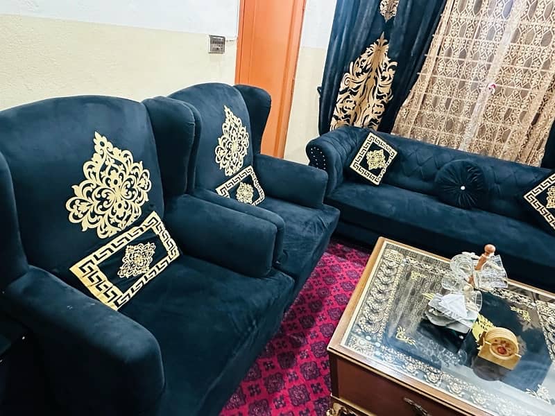 Black 7 seater sofa set 3