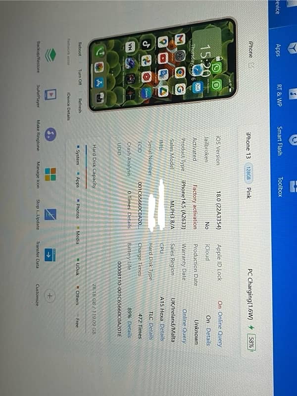 iPhone 13 Water or air pack 128gb 11