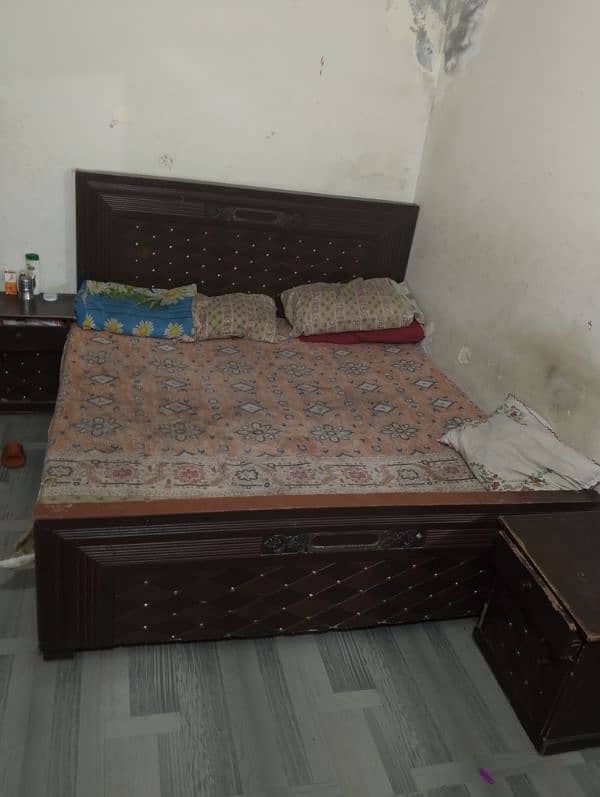 bed for sale with 6 inch foam 2 side tables only on 25000 only 2