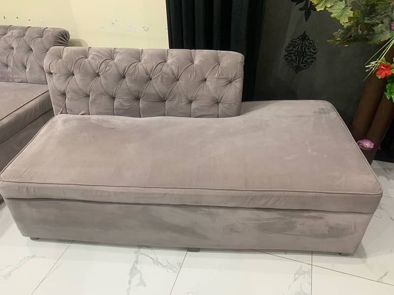 L shape sofa grey 2