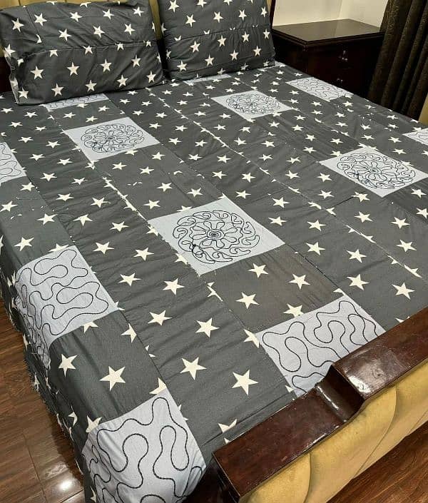 *72 inches embroidered panel Patch Work Bedsheets 3