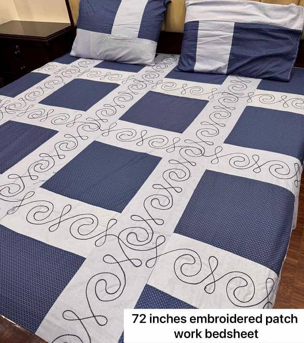 *72 inches embroidered panel Patch Work Bedsheets 7