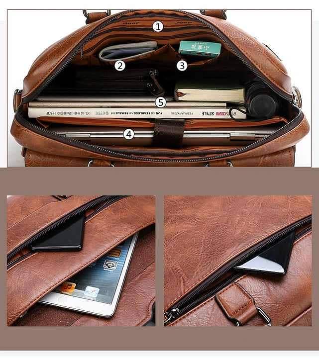 Laptop Bag PU Leather Bags for Men and Fashion Men 3