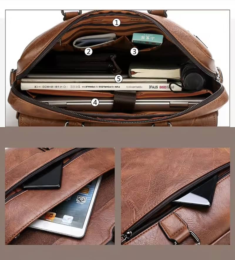 Laptop Bag PU Leather Bags for Men and Fashion Men 4