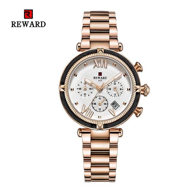 REWARD Luxury Women Watches Fashion Stainless Steel Band Quartz 0