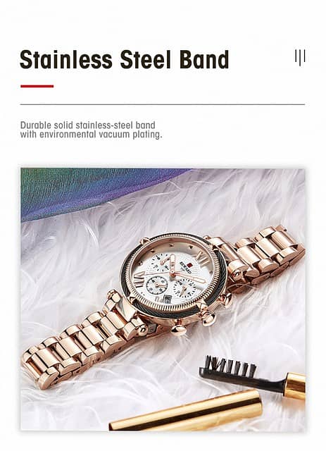 REWARD Luxury Women Watches Fashion Stainless Steel Band Quartz 3