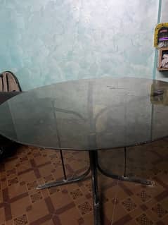 Round Glass Classy Dining Table With 4 chairs