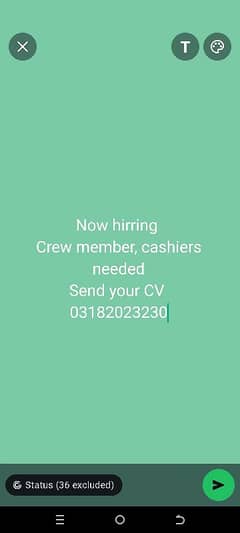 cashier / crew member needed