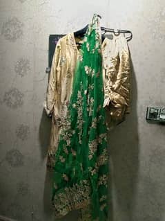 Green Gold Shalwar Kameez for Mehndi