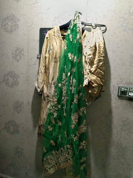 Green Gold Shalwar Kameez for Mehndi 0