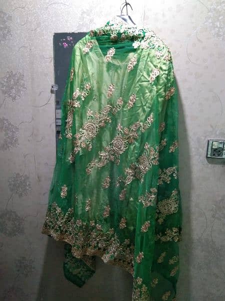 Green Gold Shalwar Kameez for Mehndi 1