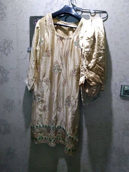 Green Gold Shalwar Kameez for Mehndi 2