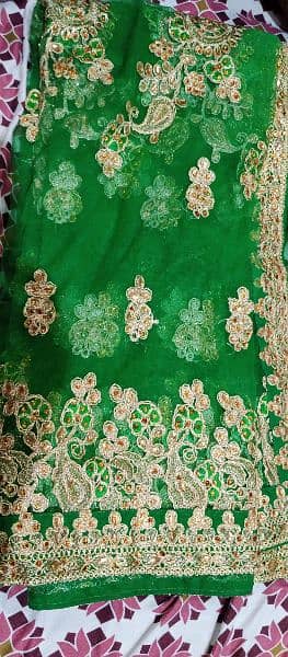 Green Gold Shalwar Kameez for Mehndi 5