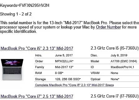 macbook pro  2017 16/256 GB 3