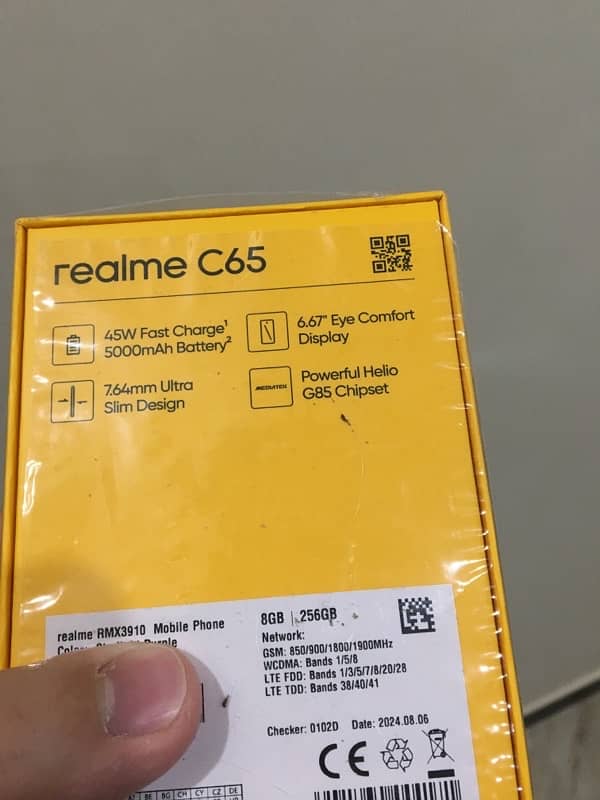 Realme C65 256gb 8gb ram dual pta approved 9