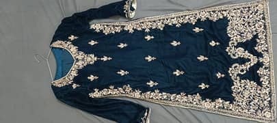 Velvet hand embroidered shalwar qameez dupatta