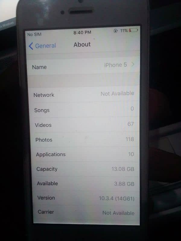 iPhone 5 non pta all okay condition 10 by 8 6