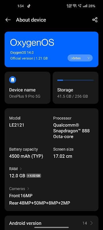 OnePlus 9 pro 12/256 pta approved 3