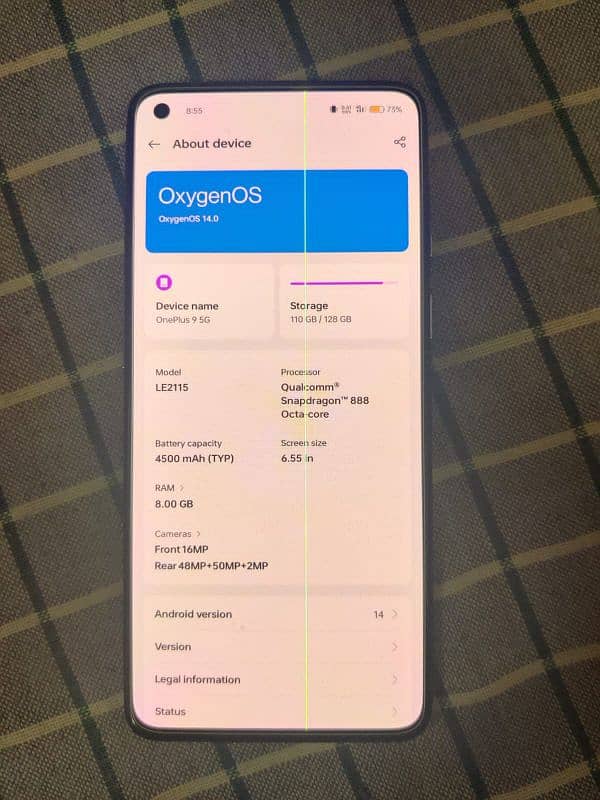 oneplus 9 5g Look like New but (Line on Display) 1