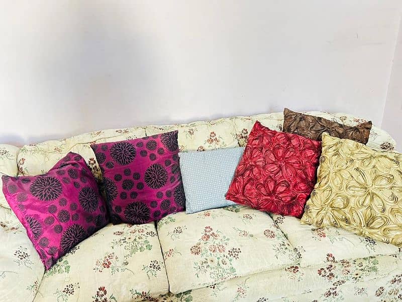 5 seater fabric cushion sofa set 8