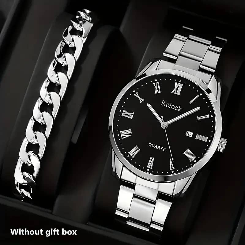 1pc Men'S Casual Quartz Watch with Calendar Feature, Round Zinc Alloy 0